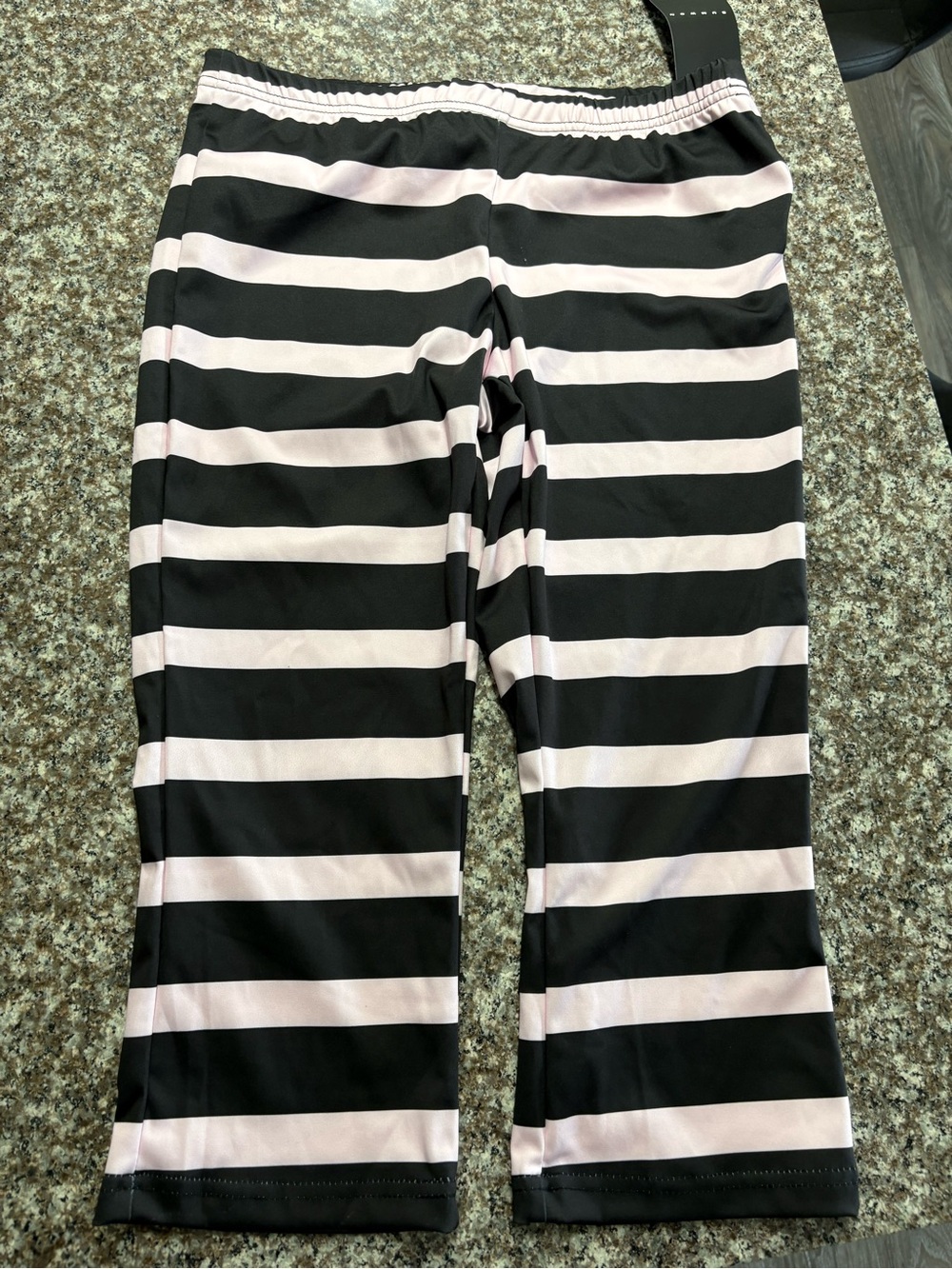 Missguided Black and Light Pink Striped Capris